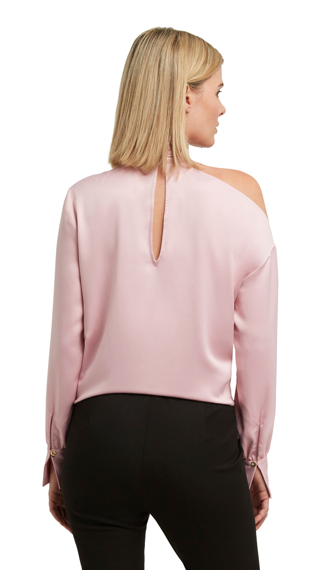 H Halston Open Shoulder Long Sleeve Blouse