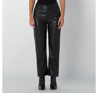 Clothing & Shoes - Bottoms - Pants - Badgley Mischka 5 Pocket Vegan Leather  Straight Flare Pant - Online Shopping for Canadians