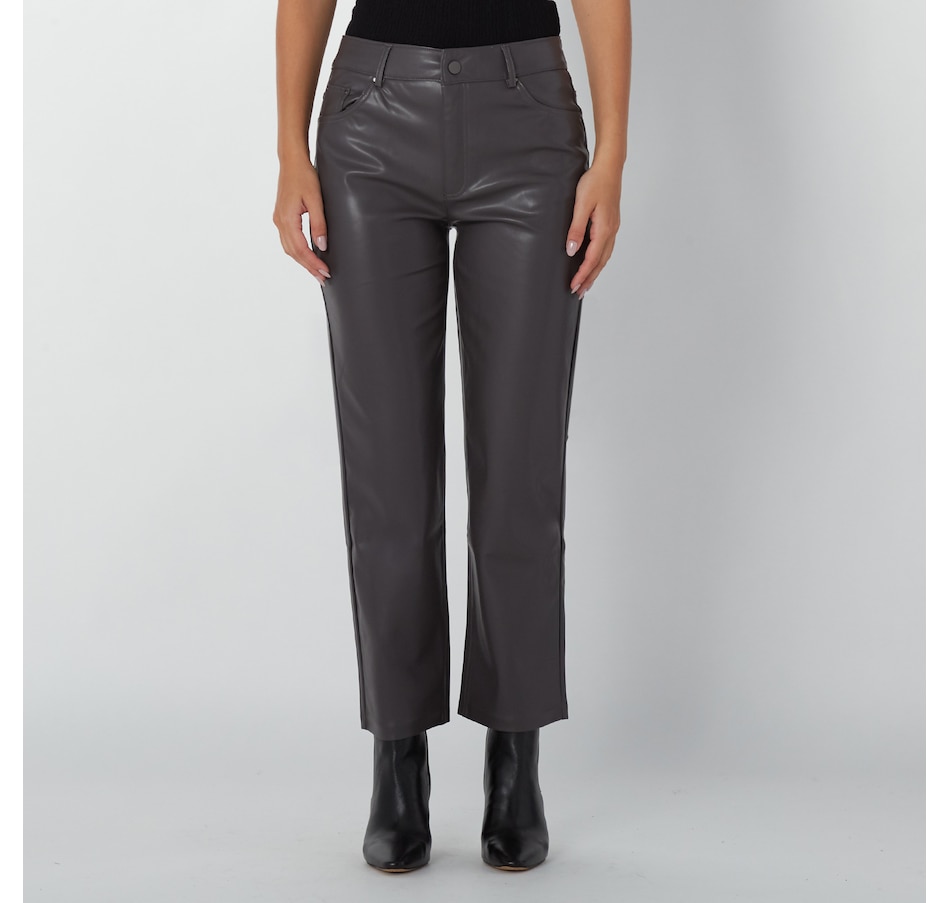 Clothing & Shoes - Bottoms - Pants - Badgley Mischka 5 Pocket Vegan Leather  Straight Flare Pant - Online Shopping for Canadians