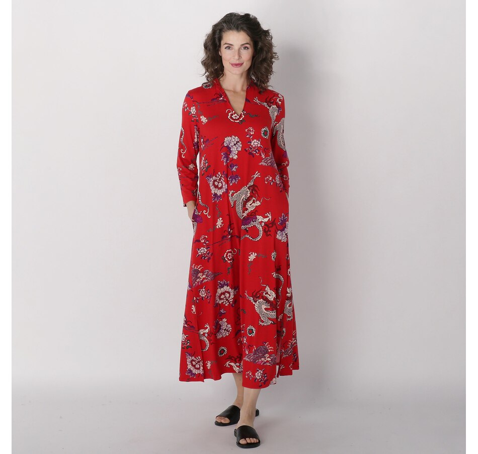 Image 225269_RMU.jpg, Product 225-269 / Price $39.33, N Natori Imperial Dragon Cozy Knit Caftan Lounger from N Natori on TSC.ca's Fashion department