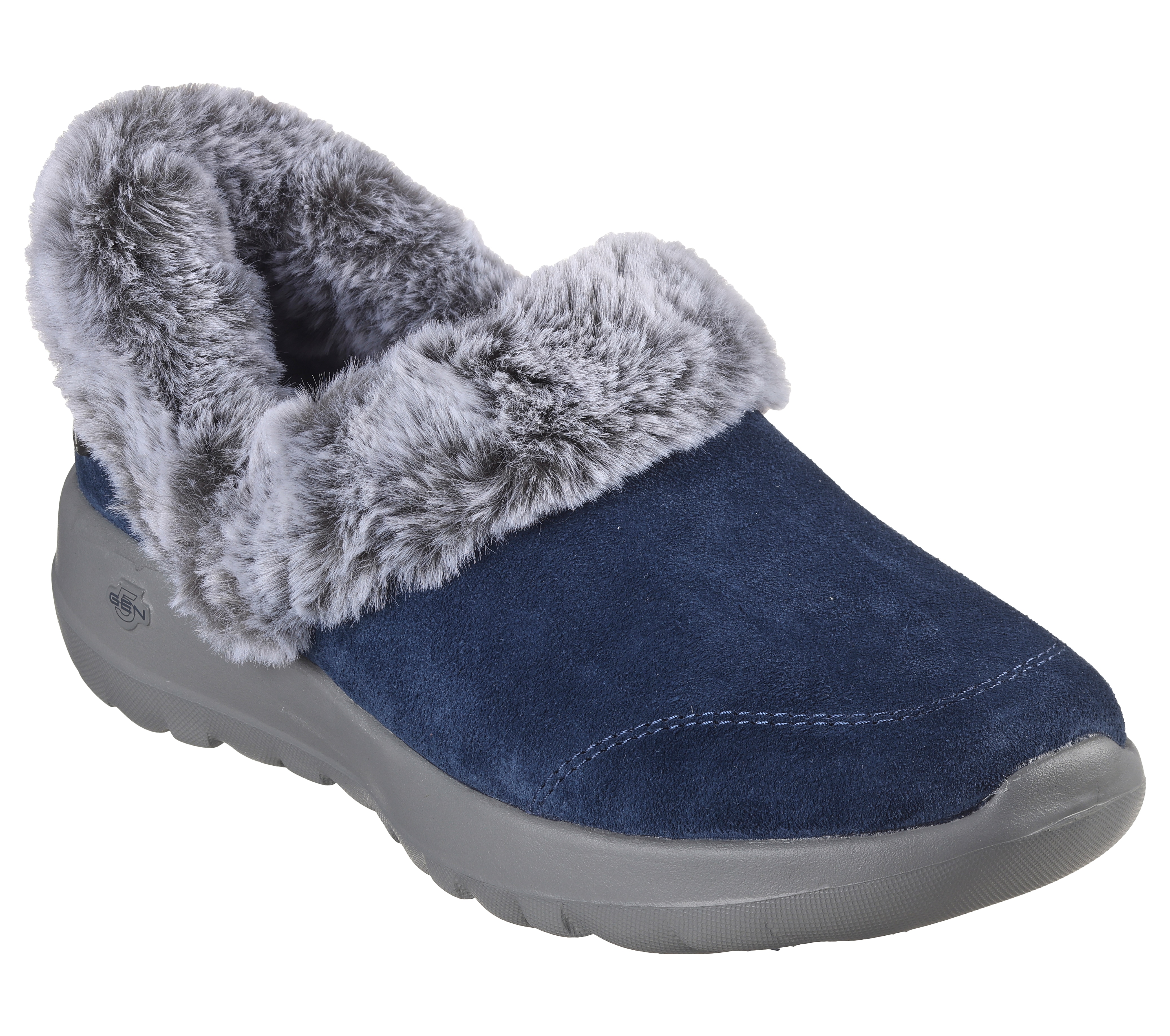 Skechers go walk outlet suede faux fur clogs