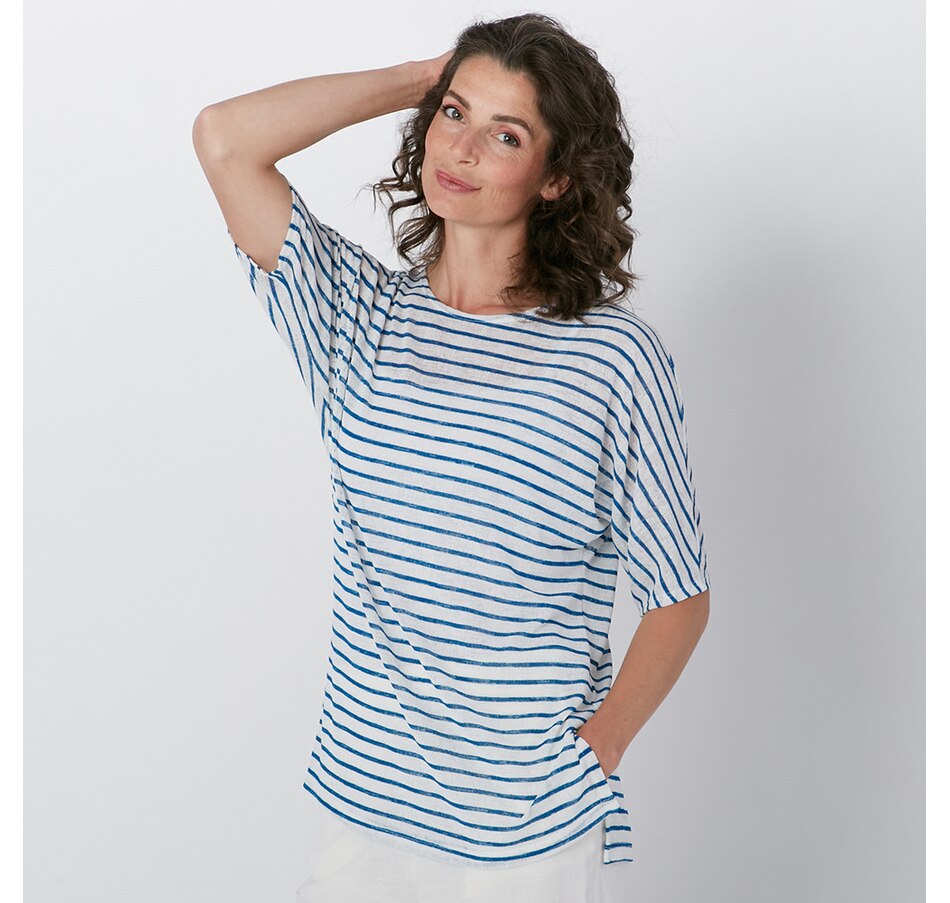 Image 225379_CLBL.jpg, Product 225-379 / Price $19.33, Mr. Max Catalina Knit Stripe Top With Side Slit from Mr. Max on TSC.ca's Fashion department