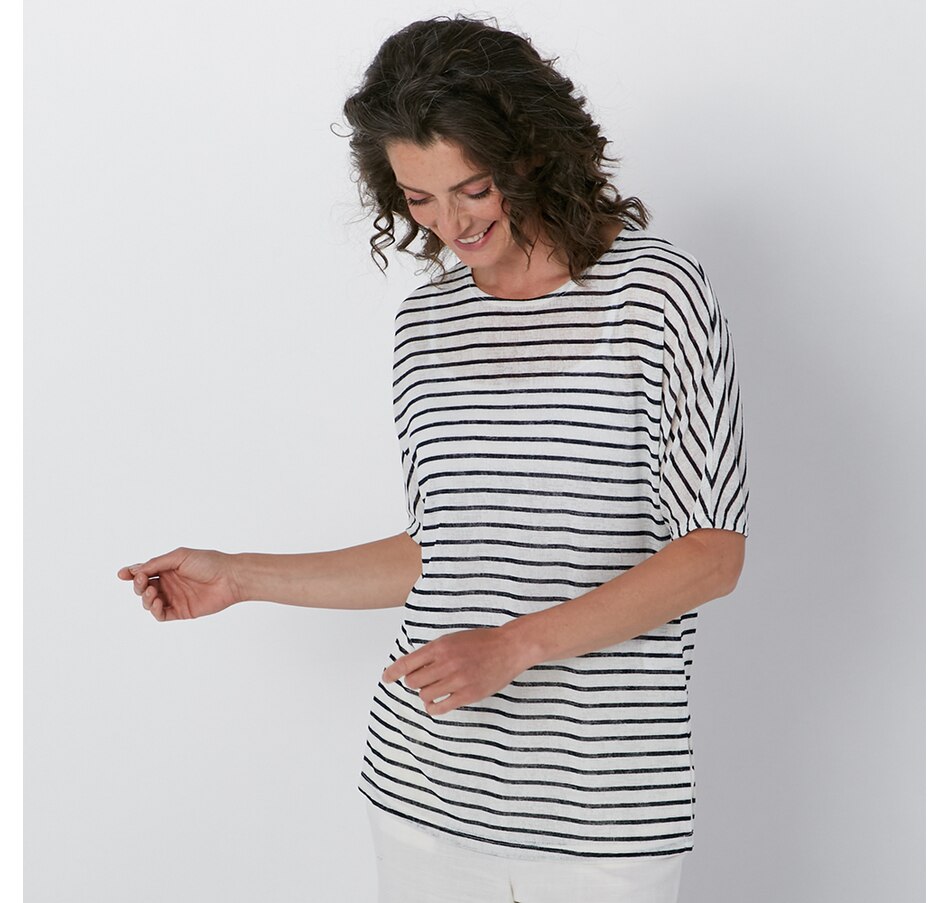 Image 225379_NVY.jpg, Product 225-379 / Price $19.33, Mr. Max Catalina Knit Stripe Top With Side Slit from Mr. Max on TSC.ca's Fashion department