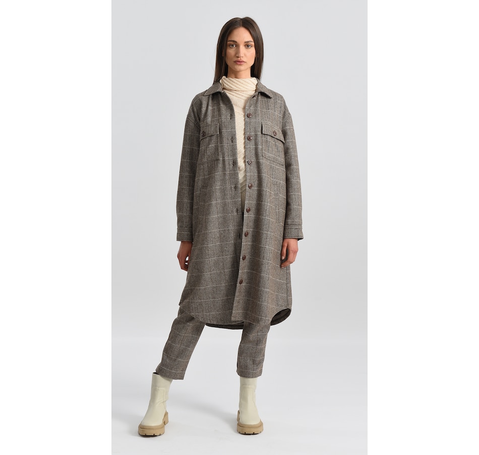 Image 225478_BRN.jpg, Product 225-478 / Price $99.33, Molly Bracken Long Button Front Shacket from Molly Bracken on TSC.ca's Fashion department