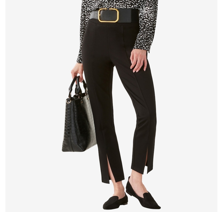 Image 225600_BLK.jpg, Product 225-600 / Price $69.99, Charlie Paige Ponte Bootcut Front Slit Pant from Charlie Paige on TSC.ca's Fashion department