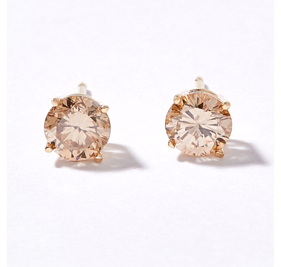 Image 225798.jpg, Product 225-798 / Price $549.99 - $1,299.99, Jewel of a Deal 10K Yellow Gold Champagne Diamond Stud Earrings  on TSC.ca's Jewellery department