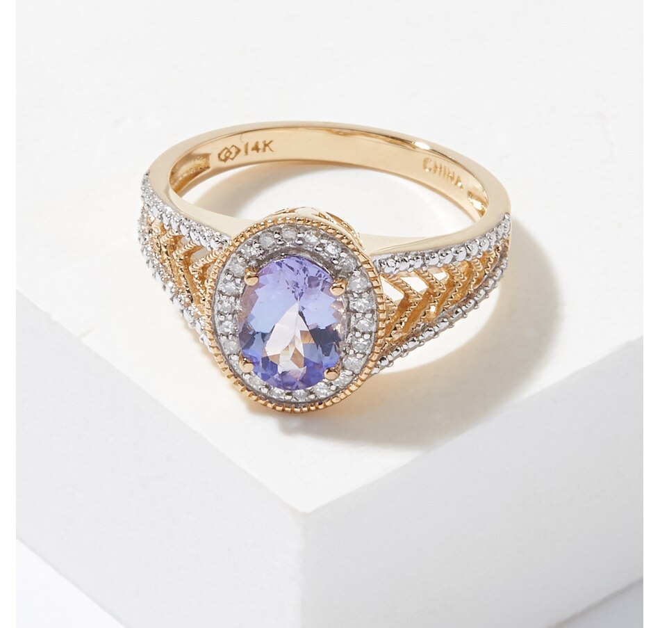 Image 225817.jpg, Product 225-817 / Price $679.99, Jewel of a Deal 14K Yellow Gold Oval Tanzanite & Diamond Ring  on TSC.ca's Jewellery department