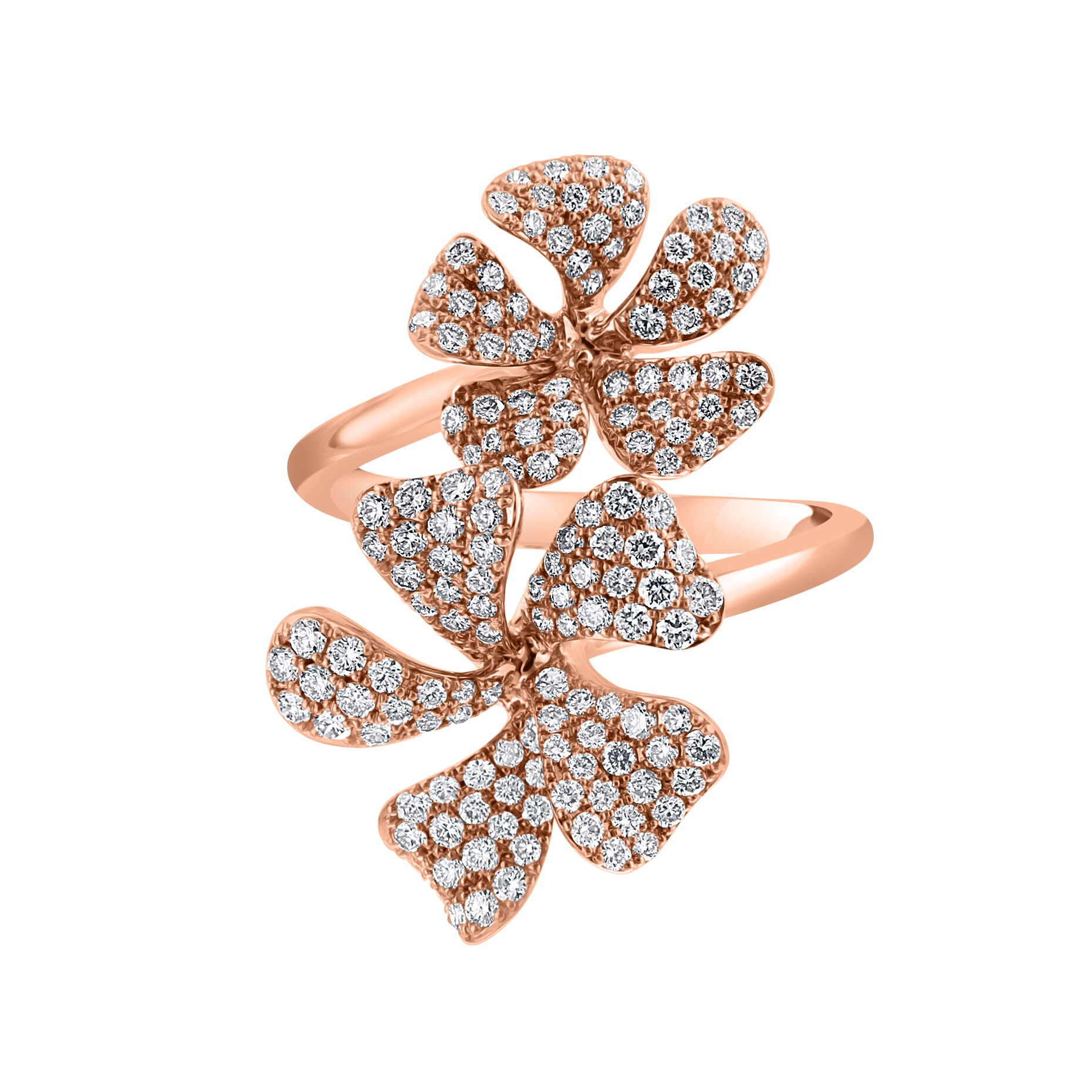 Jewellery - Rings - 14K Rose Gold Diamond Flower Ring - Online