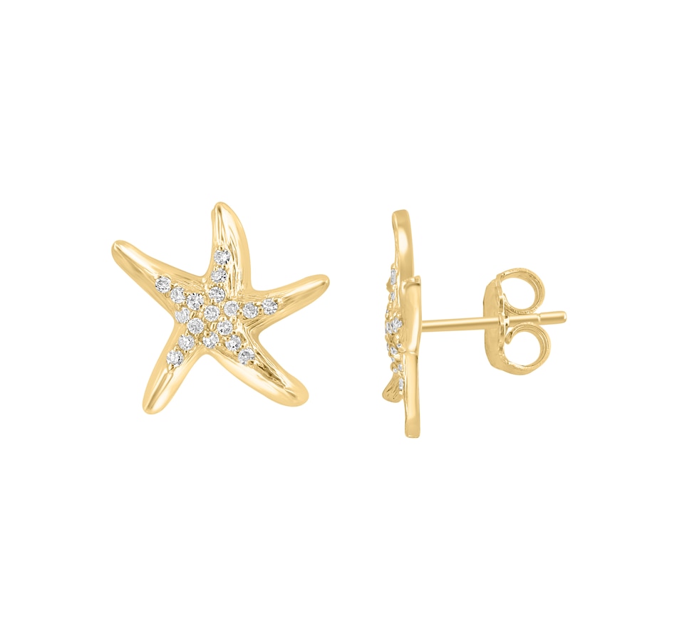Image 226091_ALTMORE1.jpg, Product 226-091 / Price $799.99, EFFY Jewellery 14K Yellow Gold Diamond Starfish Earrings from Effy Jewellery on TSC.ca's Jewellery department