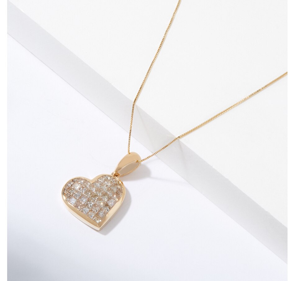 Image 226223.jpg, Product 226-223 / Price $2,499.33, 14K Yellow Gold Diamond Heart-Shaped Pendant with Chain from Best of Gems on TSC.ca's Jewellery department