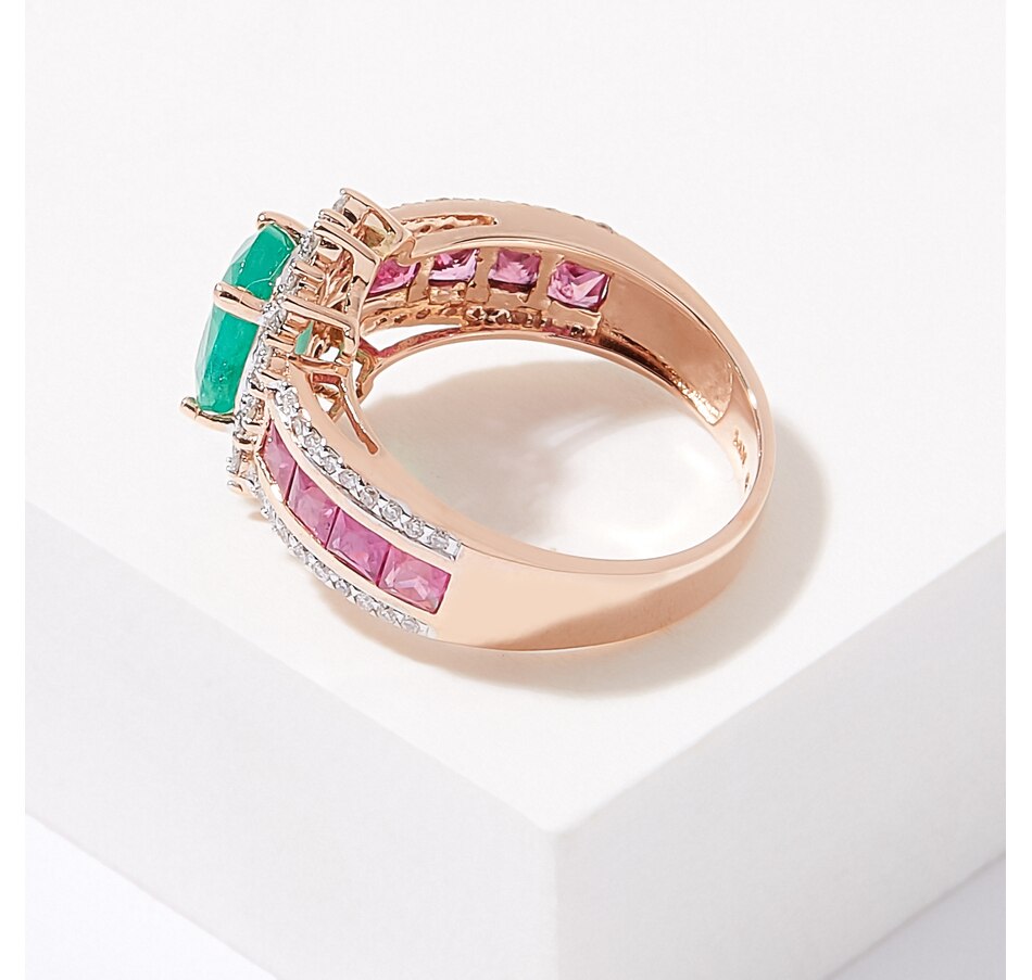 Image 226256_ALTMORE1.jpg, Product 226-256 / Price $1,289.33, 14K Rose Gold Emerald, Ruby & Diamond Ring from Best of Gems on TSC.ca's Jewellery department