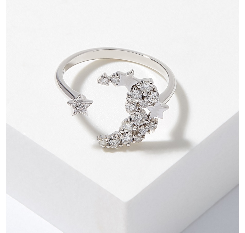 Image 226313.jpg, Product 226-313 / Price $1,999.99, Graziela Gems 14K White Gold 0.50ctw Diamond Moon & Star Ring from Graziela Gems on TSC.ca's Jewellery department
