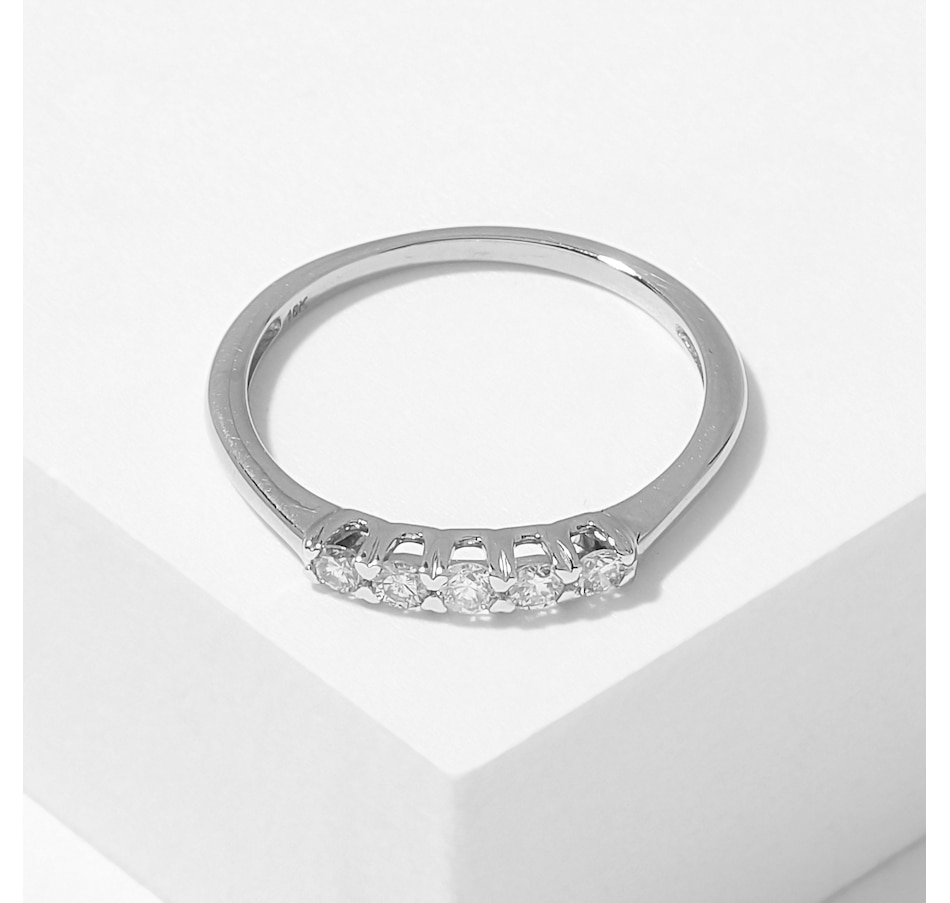 Image 226324_WGP25.jpg, Product 226-324 / Price $999.99 - $2,899.99, 18K Gold 5-Stone Diamond Ring from Diamond Show on TSC.ca's Jewellery department