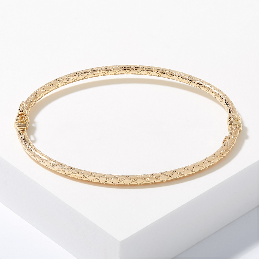 Image 226352.jpg, Product 226-352 / Price $578.99, Gioielli Toscani 10K Yellow Gold Polished and Textured Hinged Bangle from Gioielli Toscani on TSC.ca's Jewellery department