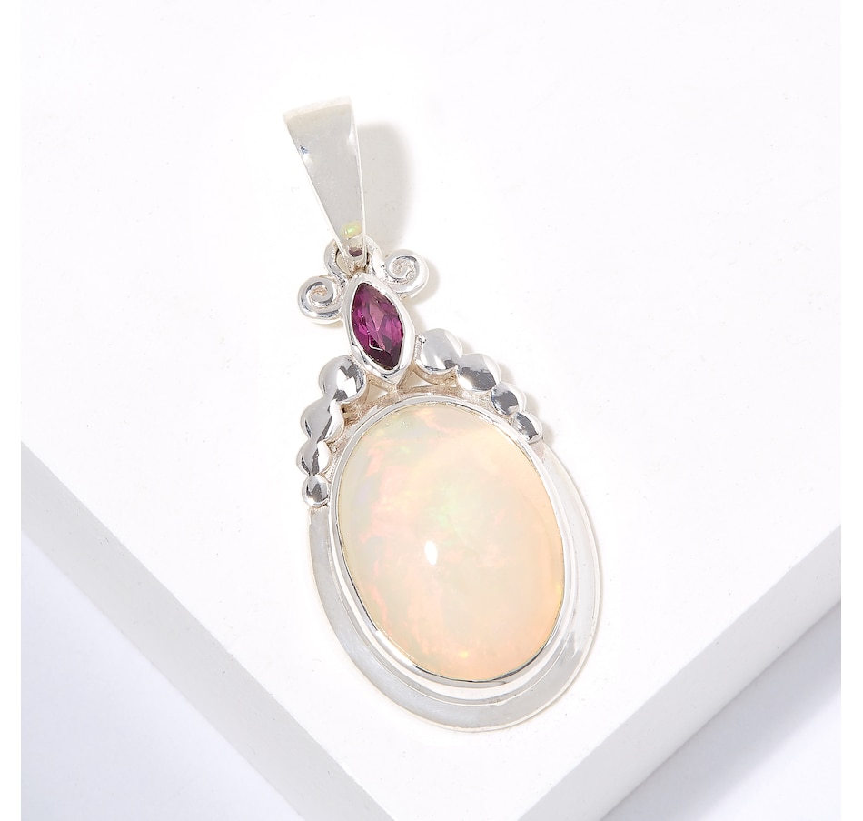 Image 226475_RHO.jpg, Product 226-475 / Price $419.33, Himalayan Gems Sterling Silver Opal Cabochon and Gemstone Pendant from Himalayan Gems on TSC.ca's Jewellery department