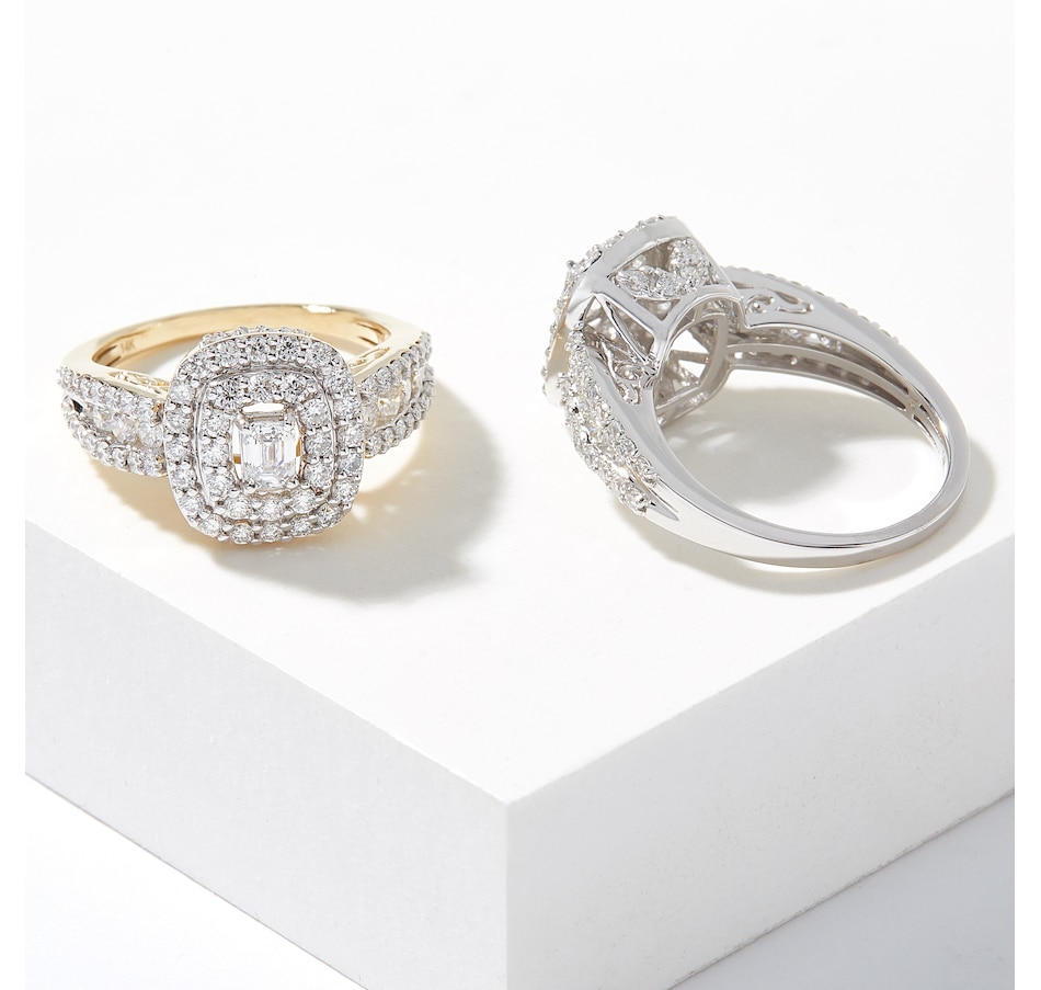 Jewellery - Rings - EVERA Diamonds 14K Gold 1.50ctw Diamond Cushion ...