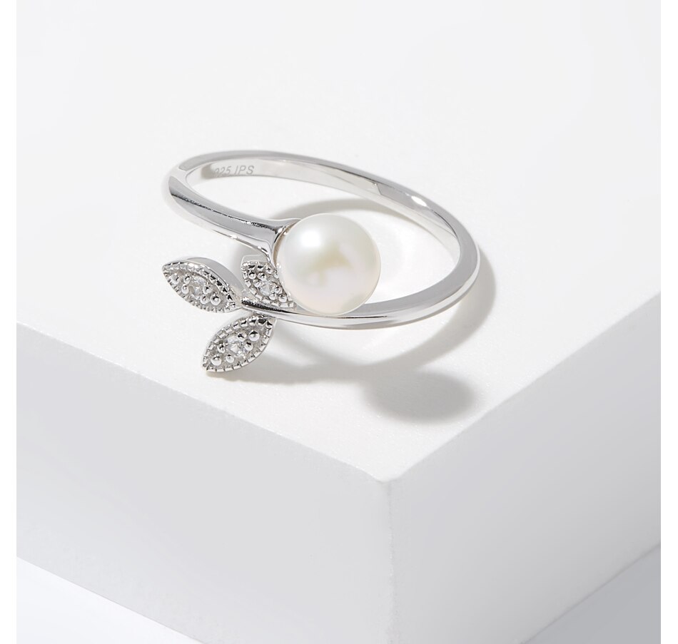 Image 226573.jpg, Product 226-573 / Price $139.99, Imperial Pearls Sterling Silver 6-6.5mm Freshwater Pearl & White Sapphire Ring from Imperial Pearls on TSC.ca's Jewellery department