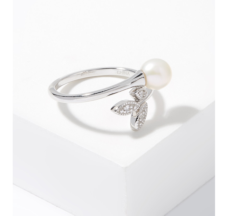 Image 226573_ALTMORE1.jpg, Product 226-573 / Price $139.99, Imperial Pearls Sterling Silver 6-6.5mm Freshwater Pearl & White Sapphire Ring from Imperial Pearls on TSC.ca's Jewellery department