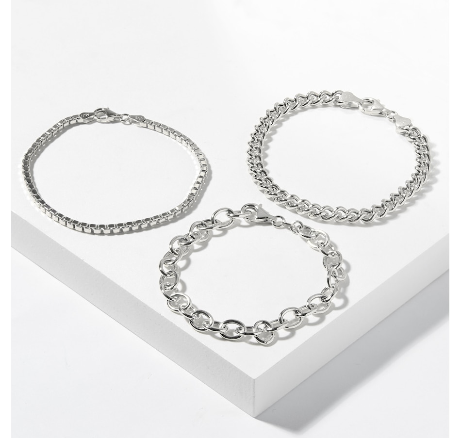 Image 226620_SIL.jpg, Product 226-620 / Price $209.99, Silver Gallery Sterling Silver Set of 3 Bracelets from Silver Gallery on TSC.ca's Jewellery department