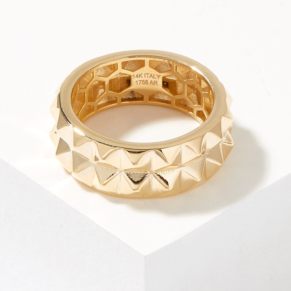 Jewellery - Rings - Stefano Oro 14K Yellow Gold Pyramid Ring