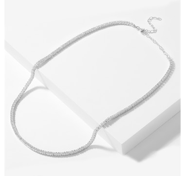 Diamonelle Sterling Silver Diamonelle 3mm Eternity Necklace