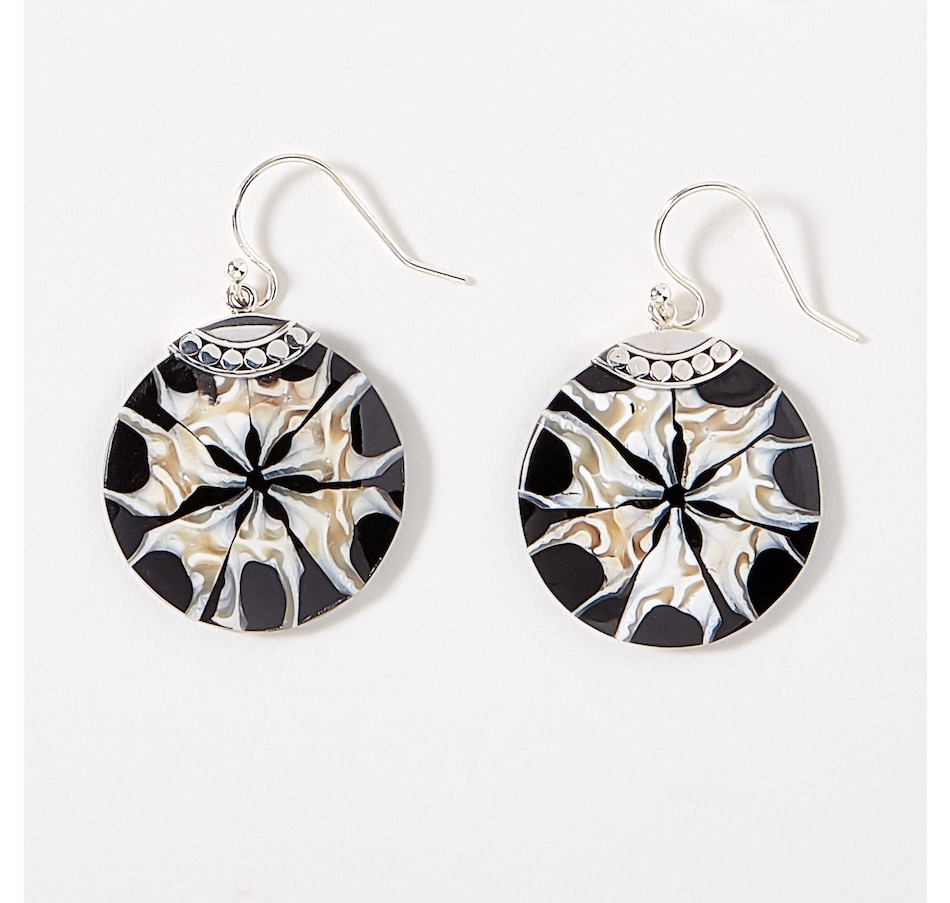 Image 226790_BLK.jpg, Product 226-790 / Price $59.99, Samuel B. Collection Sterling Silver Round Shell Earrings from Samuel B. Collection on TSC.ca's Jewellery department