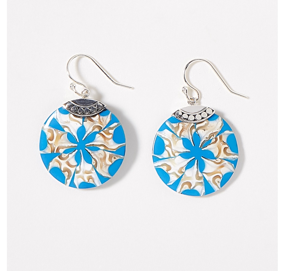 Image 226790_TRQ.jpg, Product 226-790 / Price $49.99, Samuel B. Collection Sterling Silver Round Shell Earrings from Samuel B. Collection on TSC.ca's Jewellery department