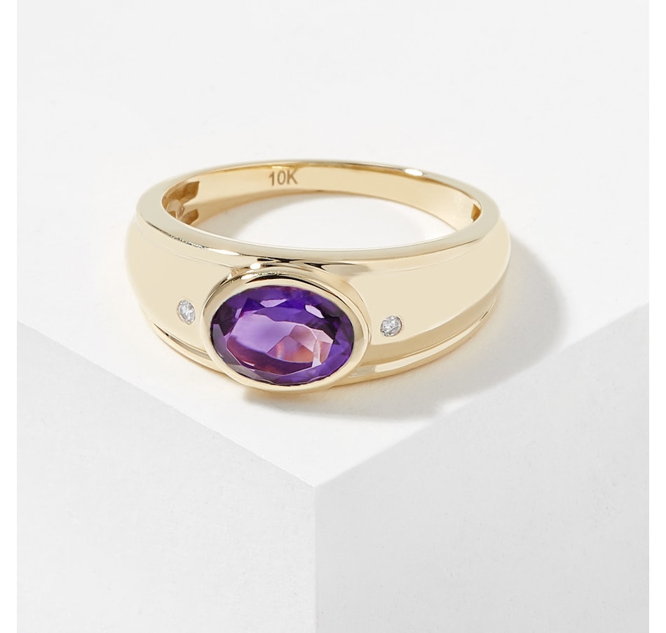 Image 226799_AMY.jpg, Product 226-799 / Price $449.33, Gem Creations 10K Yellow Gold Semi Precious Gemstone & Diamond Ring from Gem Creations on TSC.ca's Jewellery department
