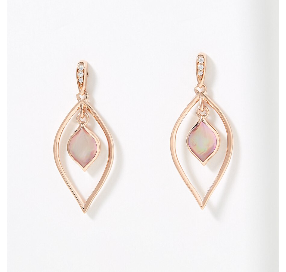 Image 226817.jpg, Product 226-817 / Price $2,199.99, Kabana 14K Rose Gold Pink Mother of Pearl & Diamond Earrings from Kabana Jewellery on TSC.ca's Jewellery department