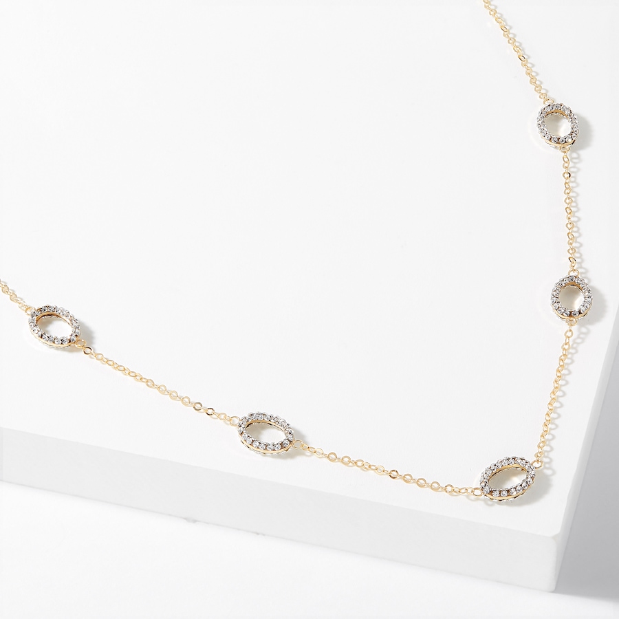 Image 226828.jpg, Product 226-828 / Price $250.33, Gioielli Toscani 10K Yellow Gold White Crystal Necklace from Gioielli Toscani on TSC.ca's Jewellery department