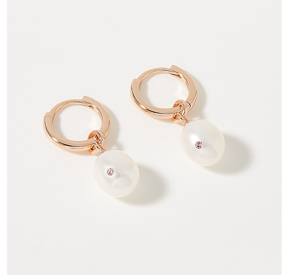 Image 226834.jpg, Product 226-834 / Price $99.99, Hillberg & Berk Jewellery Mini Smooth Hoops Earrings with Pearl Charm from Hillberg & Berk Jewellery on TSC.ca's Jewellery department