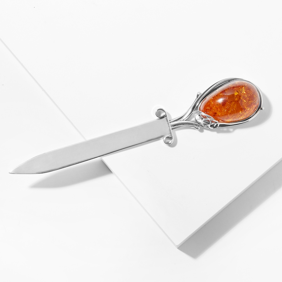 Image 226875.jpg, Product 226-875 / Price $479.99, Amber Extraordinaire Handmade Collection Sterling Silver Amber Letter Opener from Amber Extraordinaire on TSC.ca's Home & Garden department