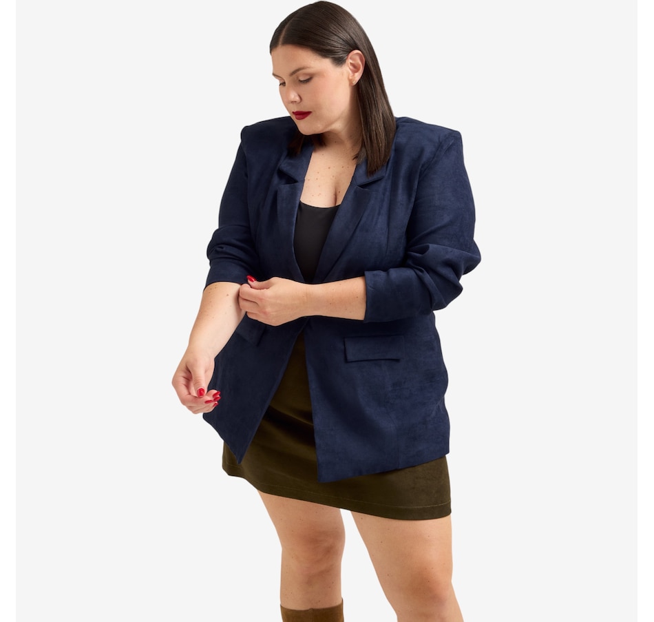 Image 226908_NVY.jpg, Product 226-908 / Price $250.00, Hilary MacMillan Faux Suede Blazer from Hilary MacMillan on TSC.ca's Fashion department