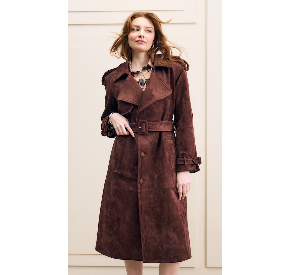 Image 226914_BRN.jpg, Product 226-914 / Price $325.00, Hilary MacMillan Brown Faux Suede Coat from Hilary MacMillan on TSC.ca's Fashion department
