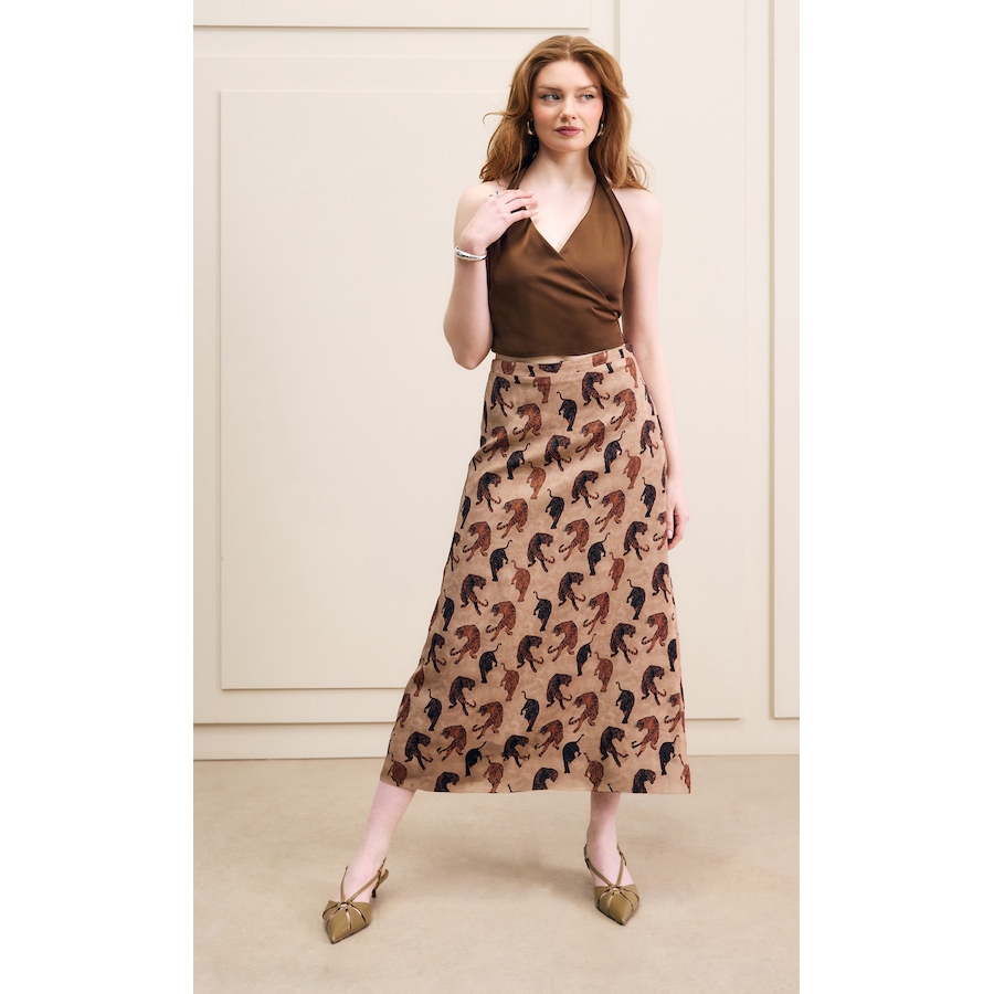 Image 226916_BRP.jpg, Product 226-916 / Price $89.88, Hilary MacMillan Tiger Print Midi Skirt from Hilary MacMillan on TSC.ca's Fashion department