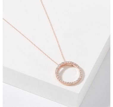 Jewellery Necklaces & Pendants - Pendant Necklaces Evera Diamonds 10K Gold 0.33ctw Diamond Circle with chain - Online Shopping for Canadians