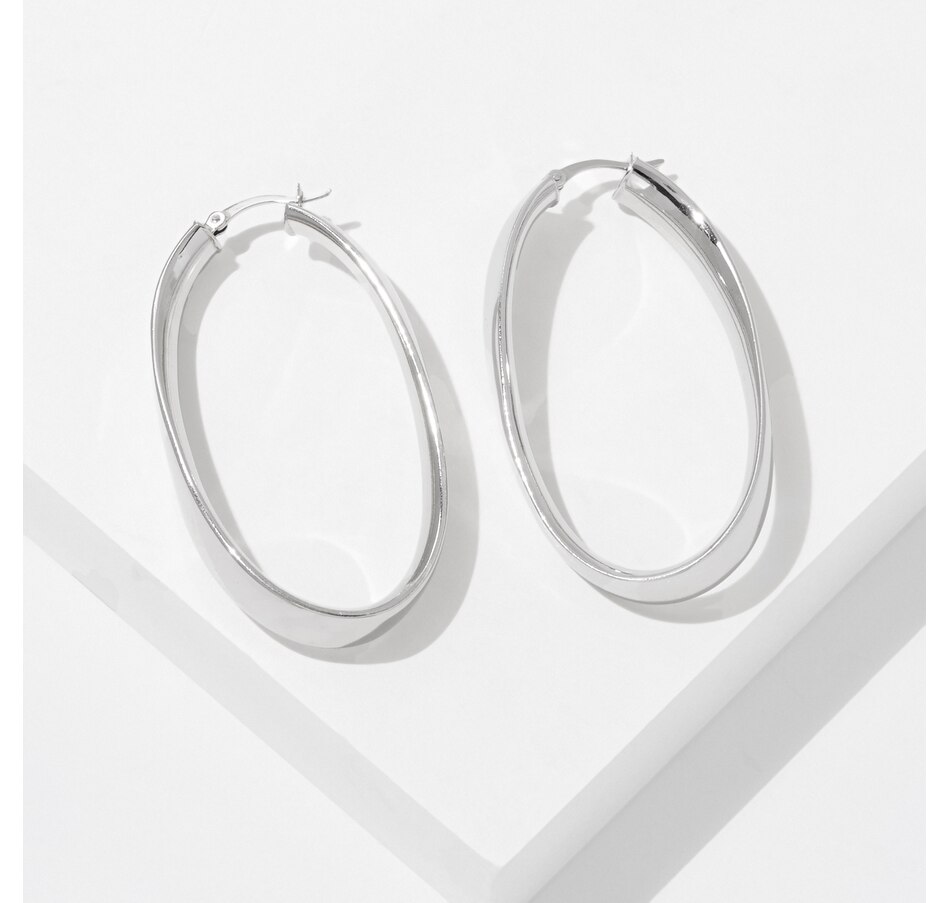 Jewellery - Earrings - Hoop & Huggie Earrings - Silver Gallery Sterling Silver Twisted Hoop ...