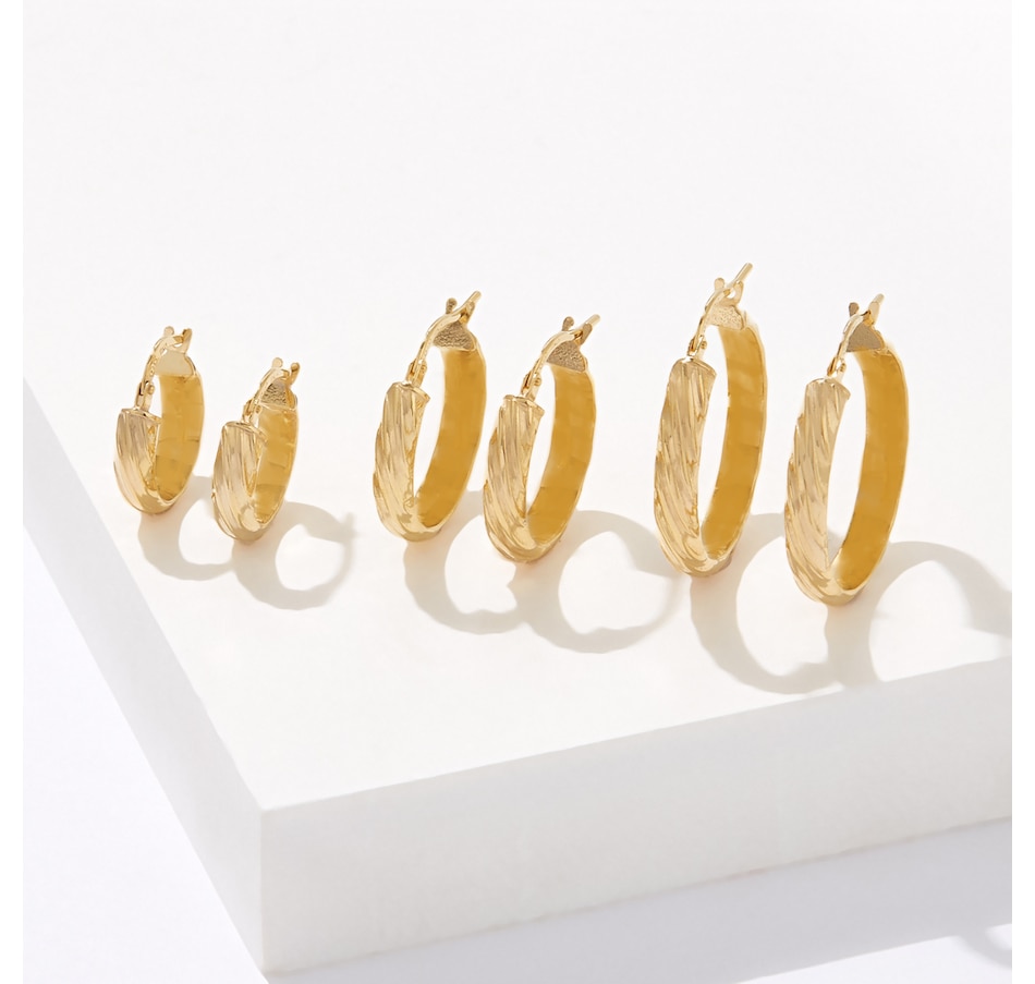 Image 227078_ALTMORE2.jpg, Product 227-078 / Price $69.99 - $89.99, Silver Gallery Sterling Silver Grooved Hoop Earrings from Silver Gallery on TSC.ca's Jewellery department