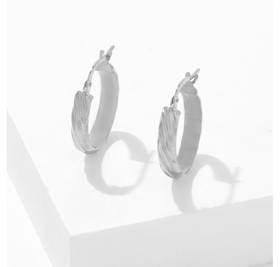 Image 227078_SIL.jpg, Product 227-078 / Price $69.99 - $89.99, Silver Gallery Sterling Silver Grooved Hoop Earrings from Silver Gallery on TSC.ca's Jewellery department