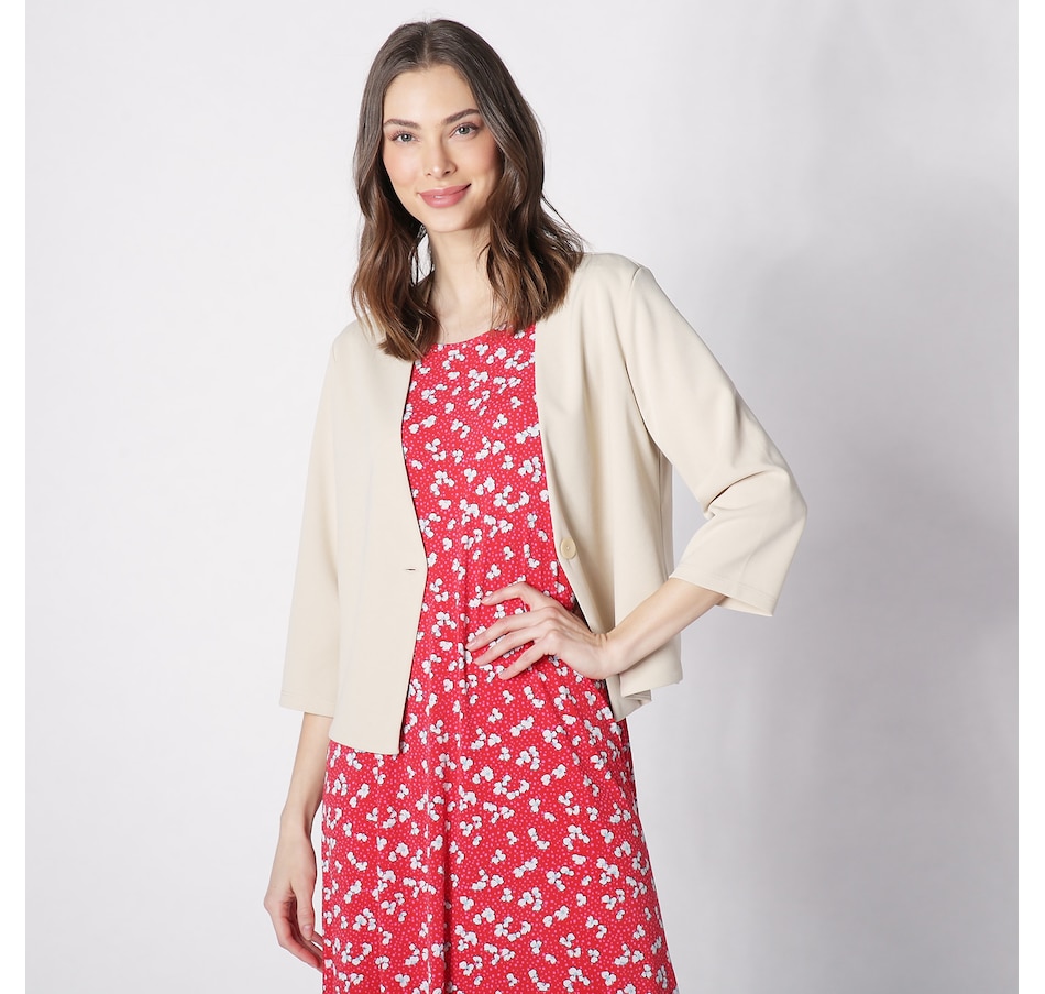 Bolero Jacket & Side Ruched Dress Style 1211421