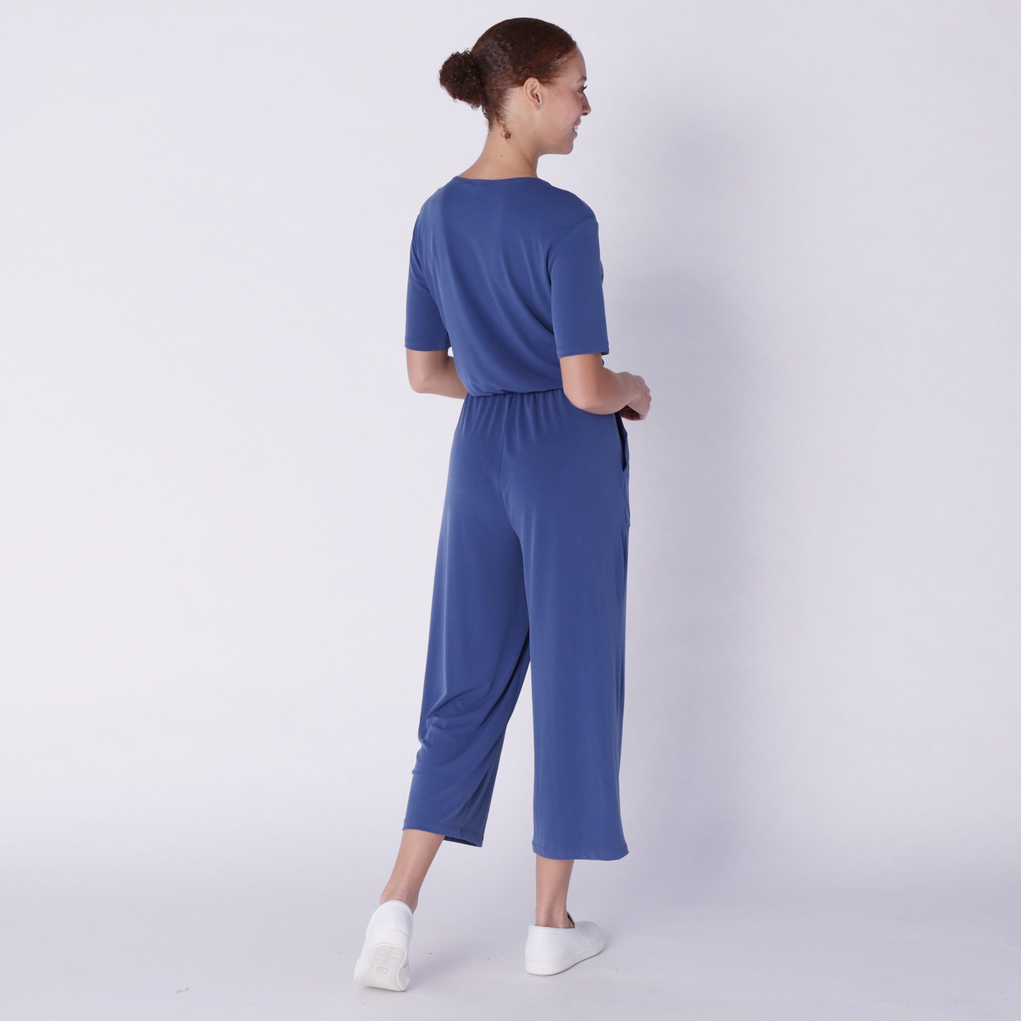 Denim gaucho hot sale jumpsuit