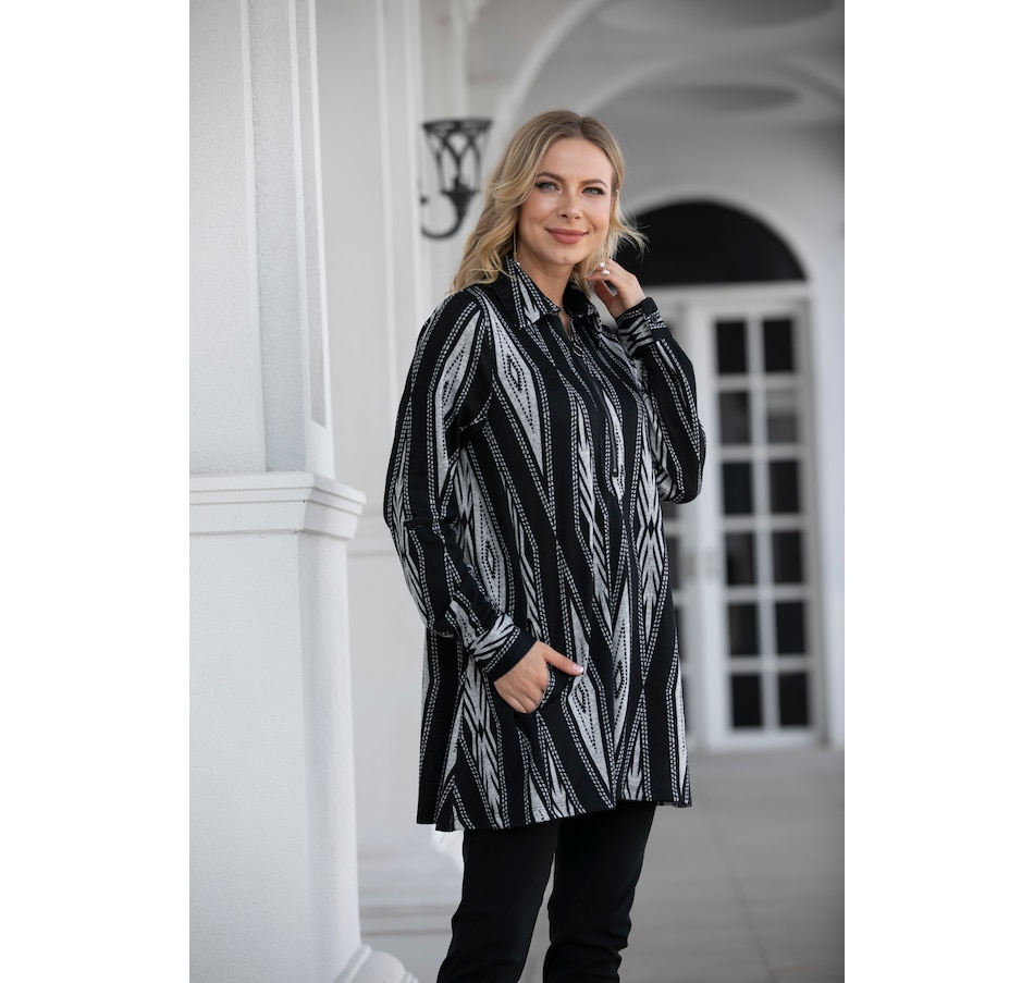 Clothing & Shoes - Tops - Shirts & Blouses - Marallis Sweater Knit Tunic  With Side Slit Details - Online Shopping for Canadians