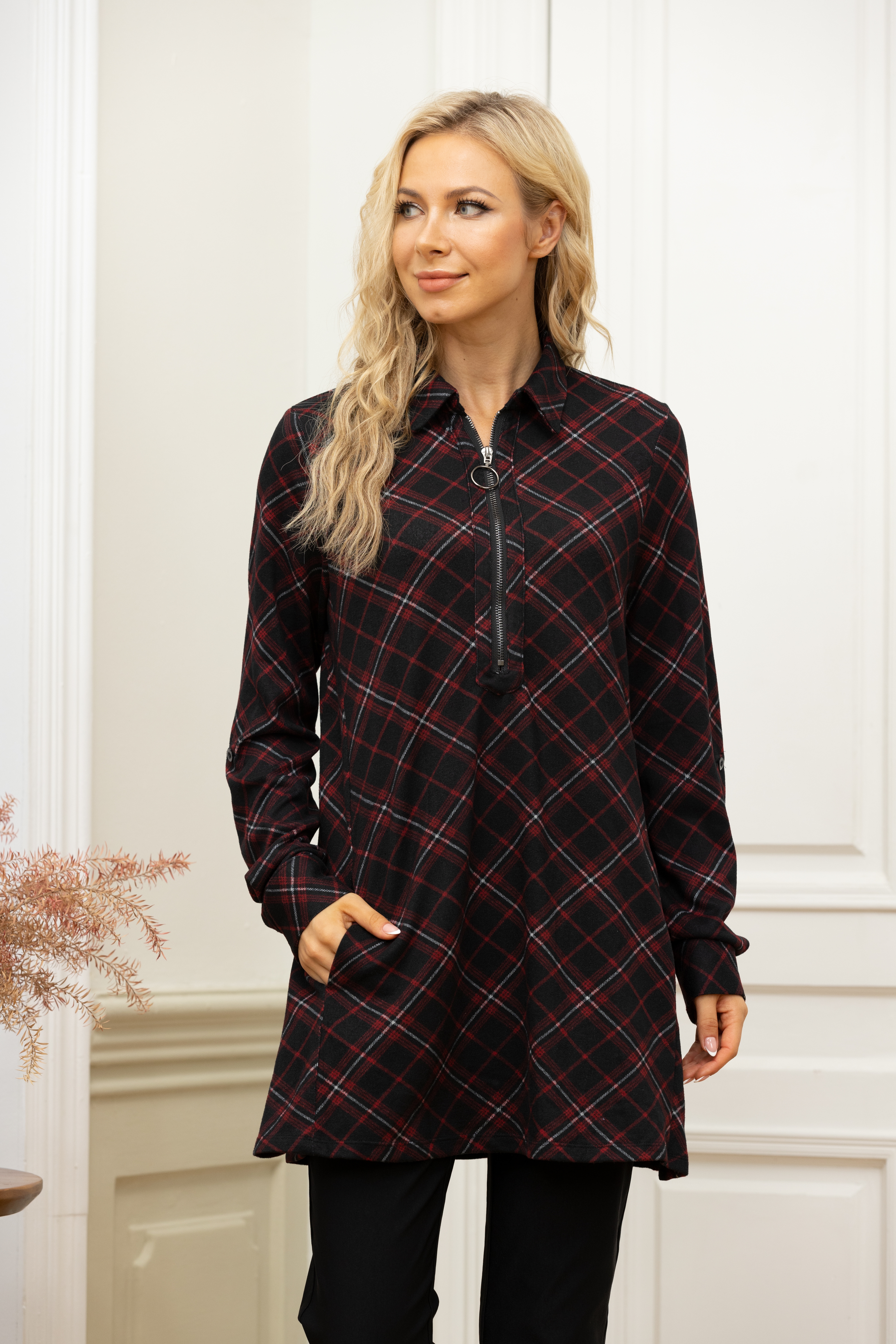 Orange Fashion Village Tunic Top With Pockets - TSC.ca