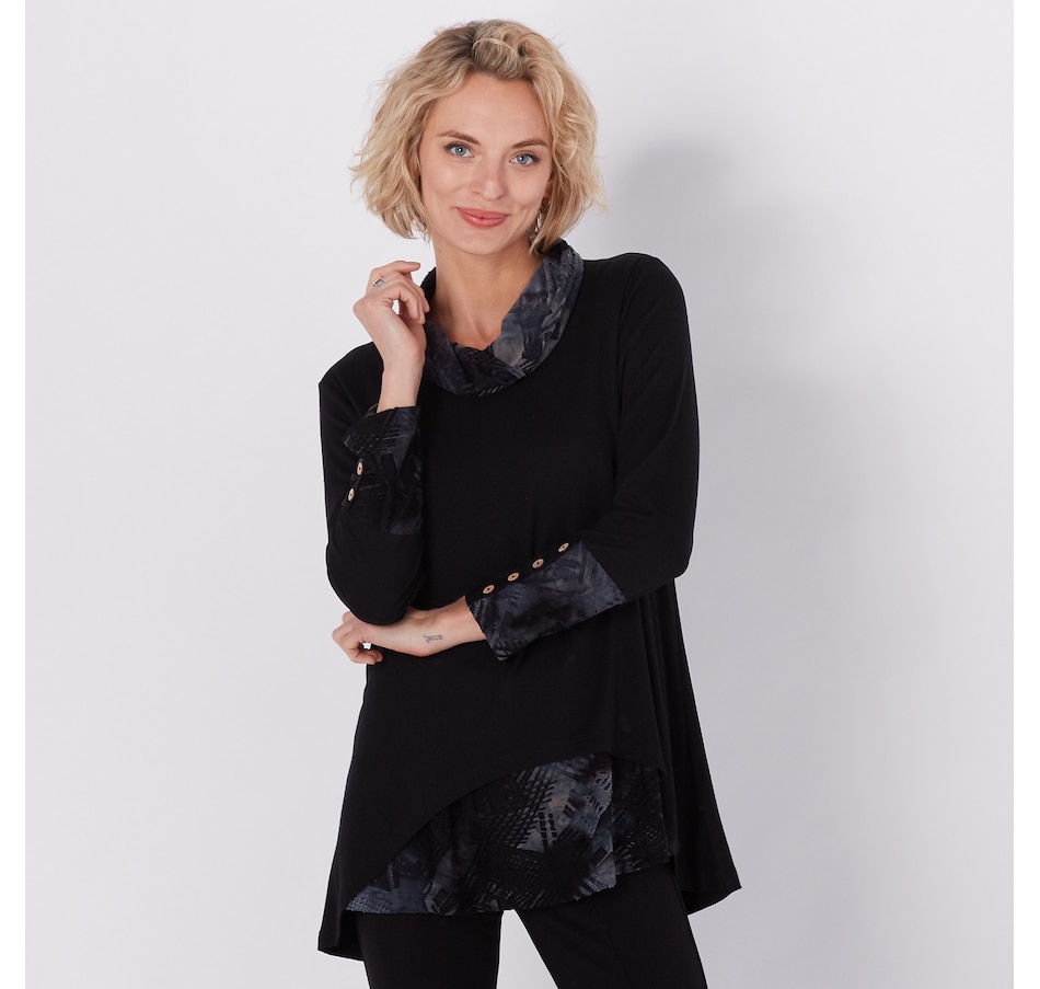 Image 227270_SMK.jpg, Product 227-270 / Price $34.33, Red Coral Split Back Button Detail Top from Red Coral Fashions on TSC.ca's Fashion department