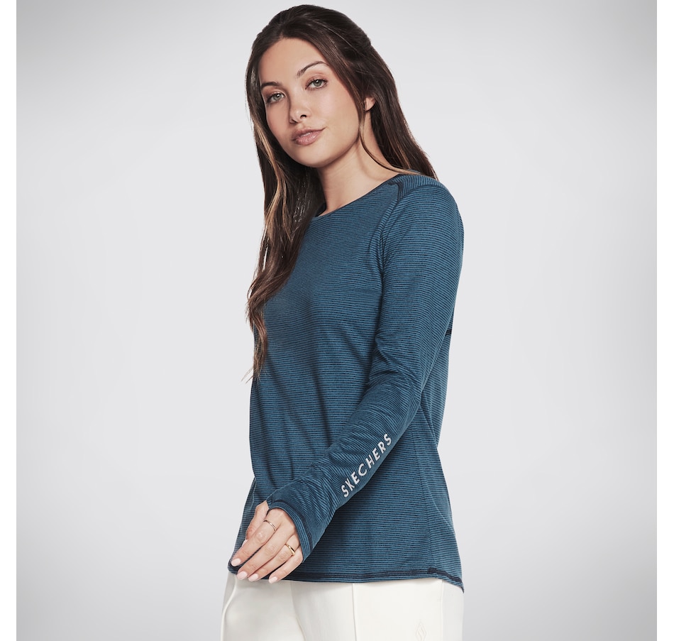 Clothing & Shoes - Tops - Shirts & Blouses - Skechers Godri Essential  Stripe Long Sleeve Top - Online Shopping for Canadians