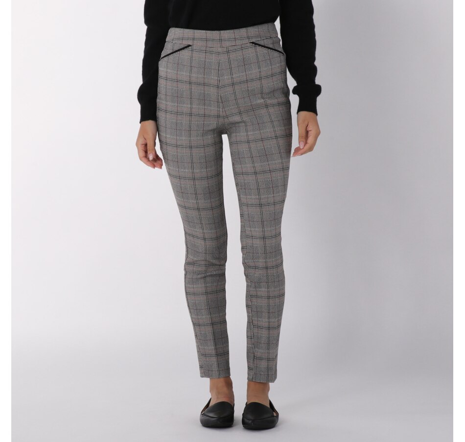 Clothing & Shoes - Bottoms - Pants - Nina Leonard Two-Way Stretch Plaid ...