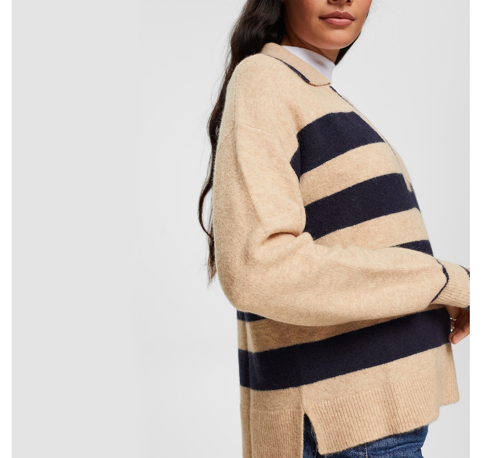 Image 227373_ALTMORE2.jpg, Product 227-373 / Price $39.33, Esprit Deep V Striped Polo Sweater from Esprit on TSC.ca's Fashion department