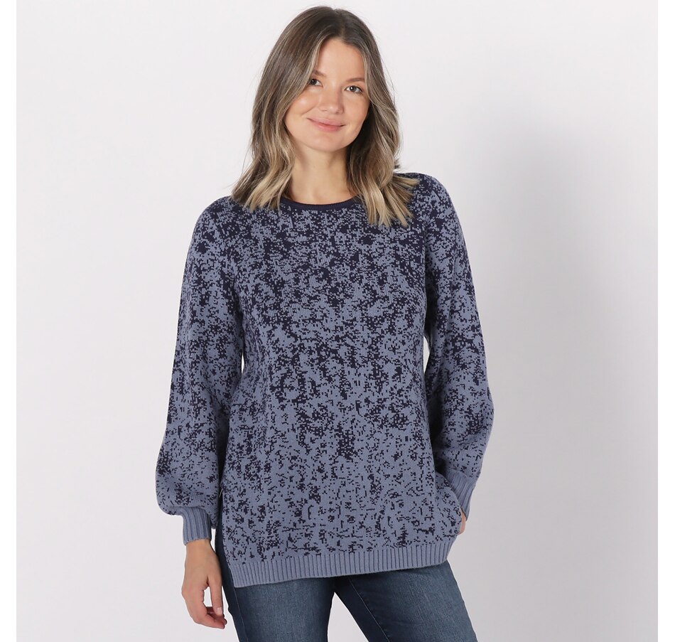 Image 227408_INBL.jpg, Product 227-408 / Price $129.90, Wynne Layers Jacquard Knit Round Neck Tunic from Wynnelayers on TSC.ca's Clothing & Shoes department