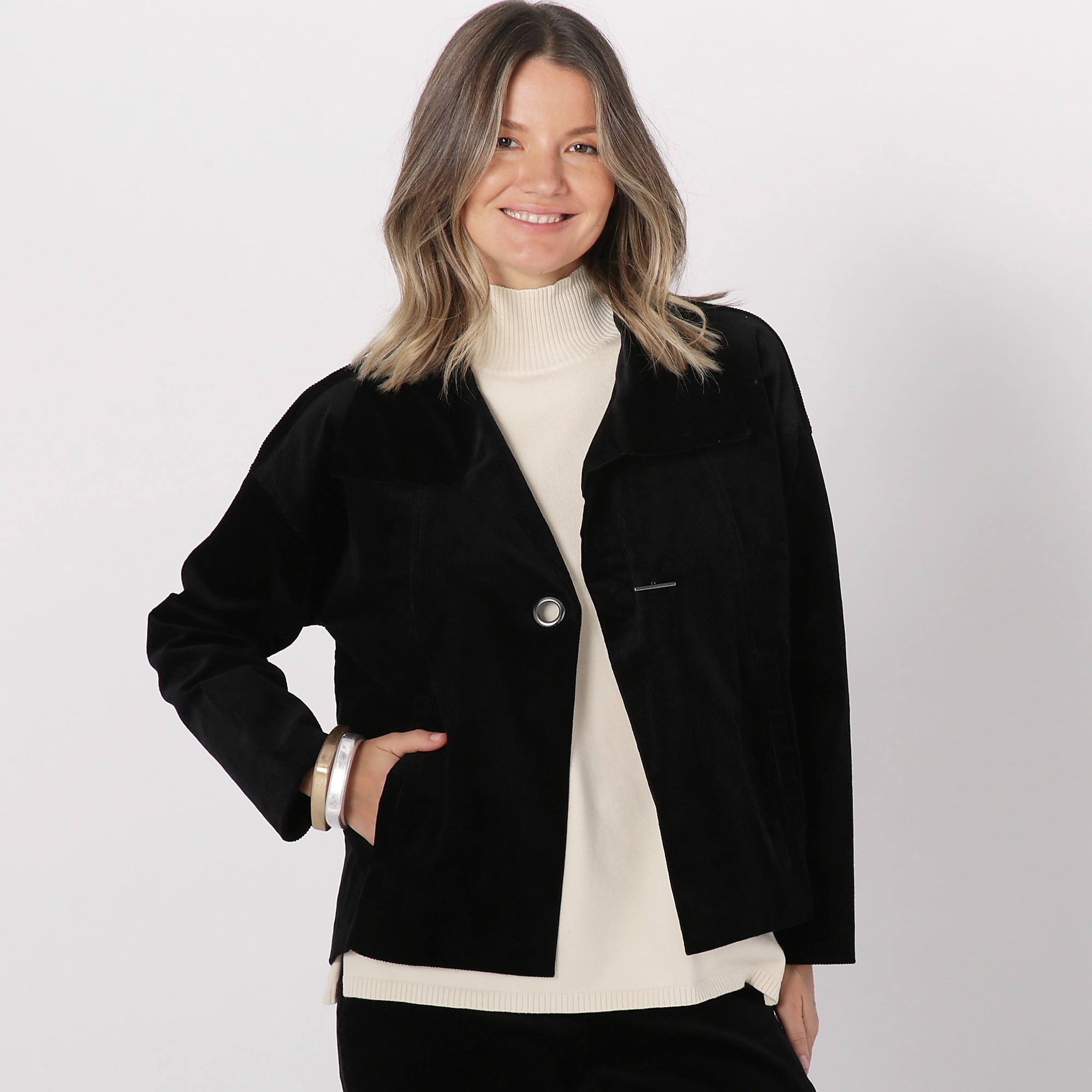 Corduroy jacket hotsell womens black