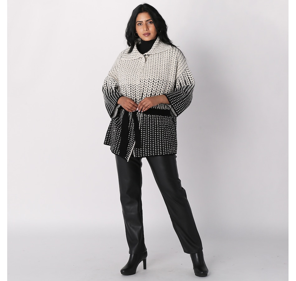 Image 227417_EUBLK.jpg, Product 227-417 / Price $44.33, WynneLayers Ombre Patterned Sweater Knit Jacket from Wynnelayers on TSC.ca's Fashion department